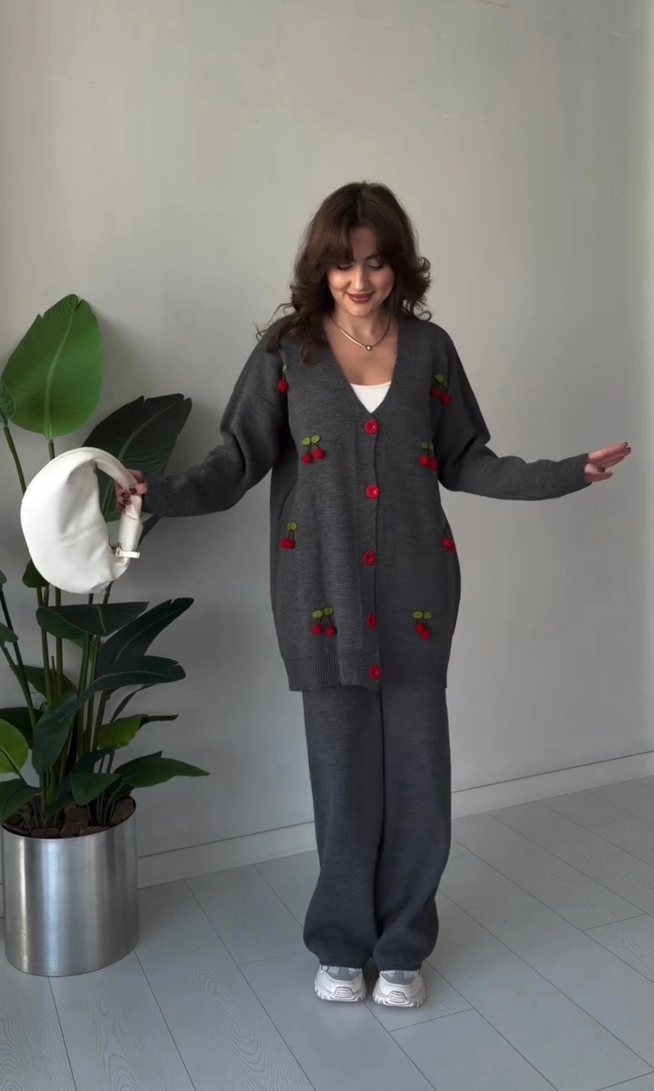 Cherry knitted Warm Cords Set