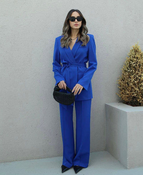 Blue Blazer Pant Set