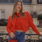 Red Cropped Blazer