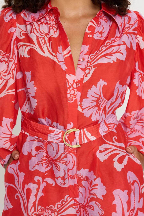 Tropical Bloom belted Romper