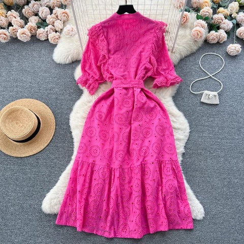 Pamella Luxe Schiffli Dress