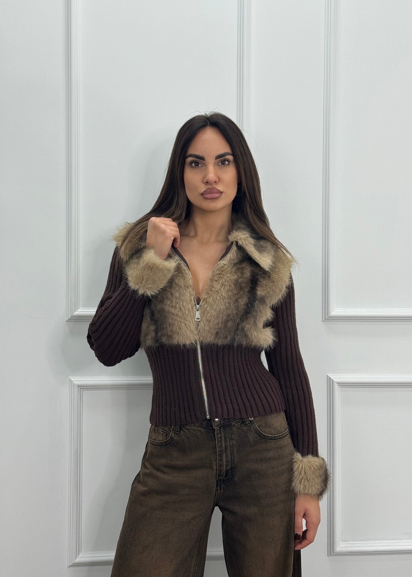 Fur Allure Knit Jacket