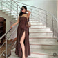 Cocoa Luxe Slit Dress