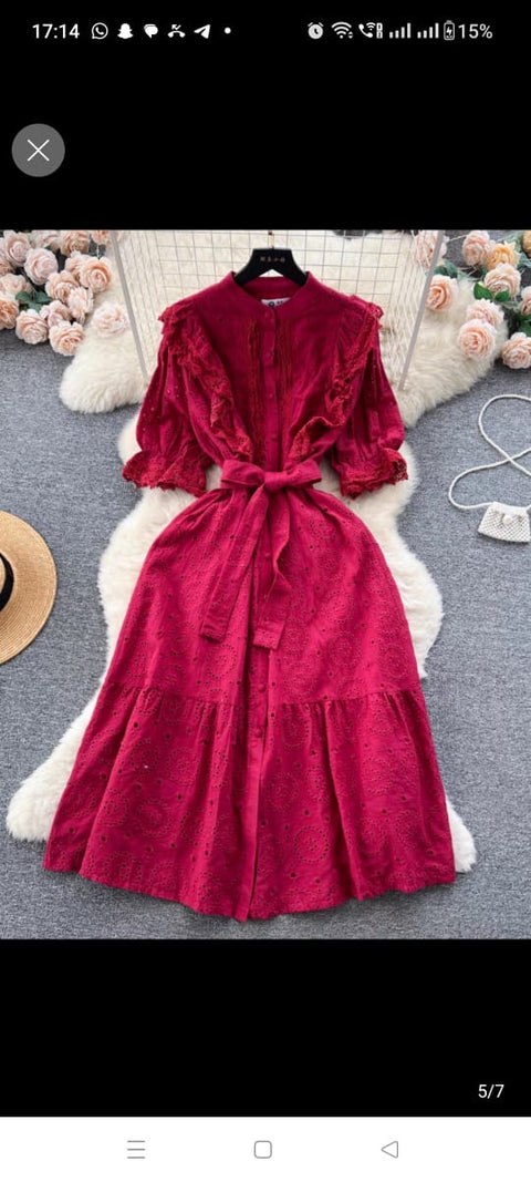 Pamella Luxe Schiffli Dress