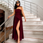 Cocoa Luxe Slit Dress