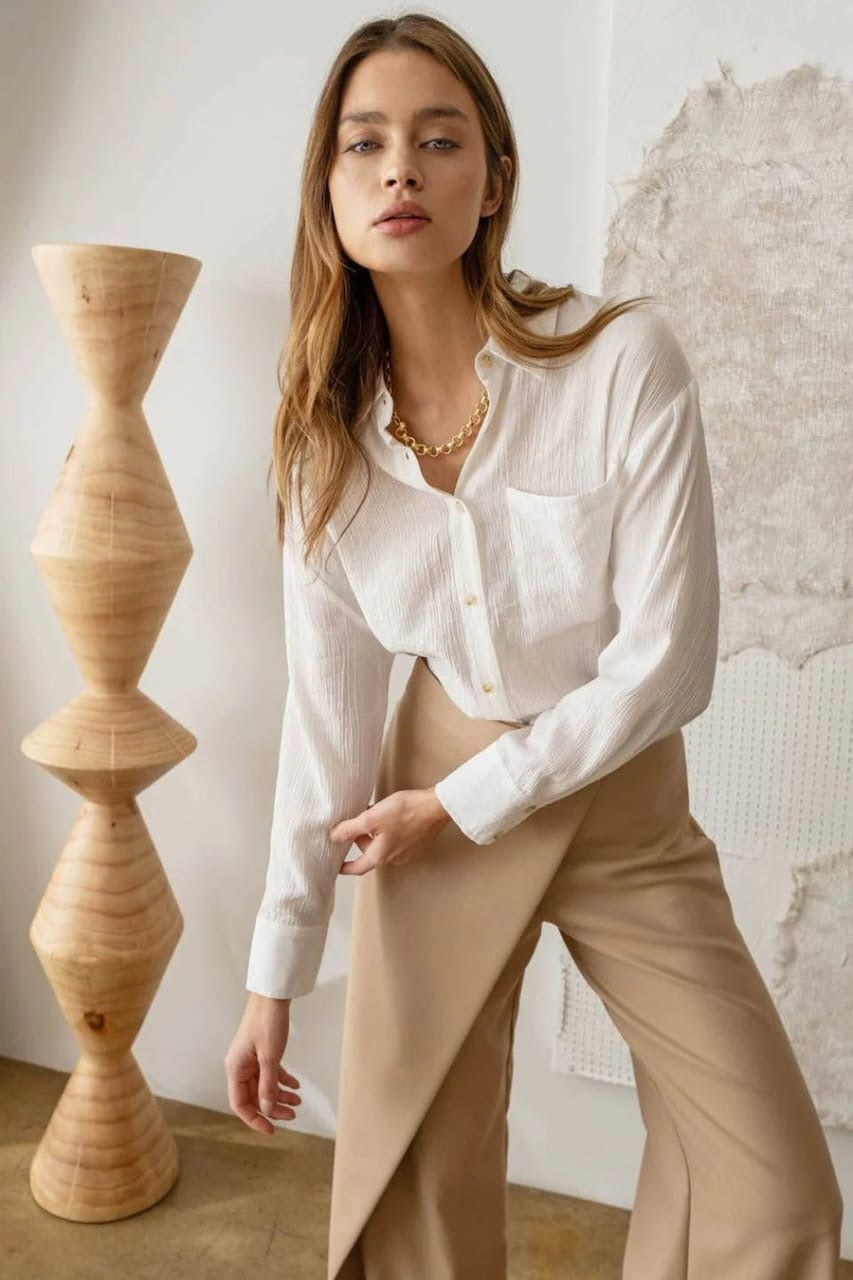 High waist wide leg pants