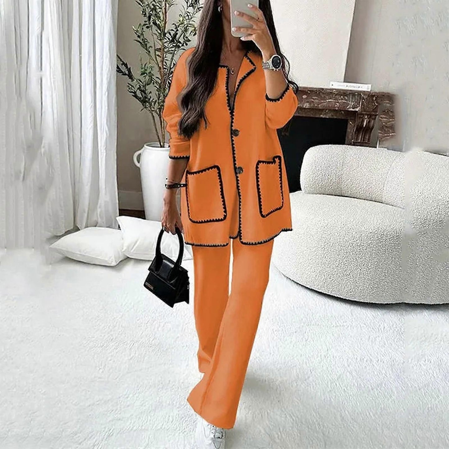 Jara Knitted Warm Cords Set