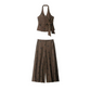Mocha Fleur Halter Cords Set