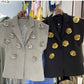 3d flower embellished blazer