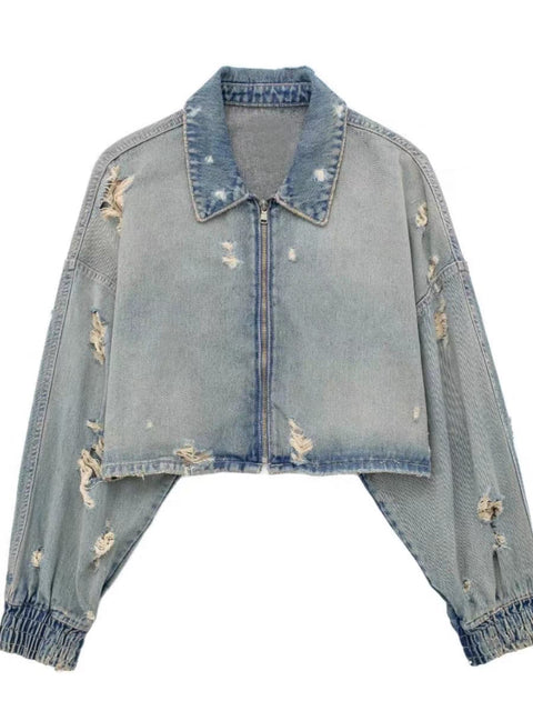 Oversized Crop Denim Jacket