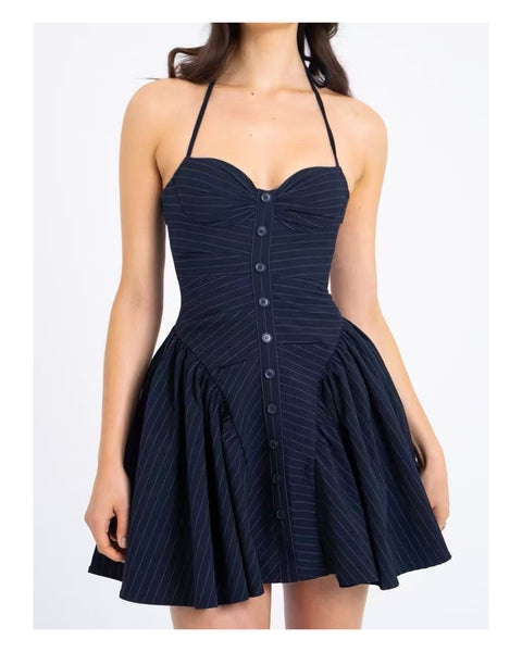 Melody Pinstripe Mini Dress