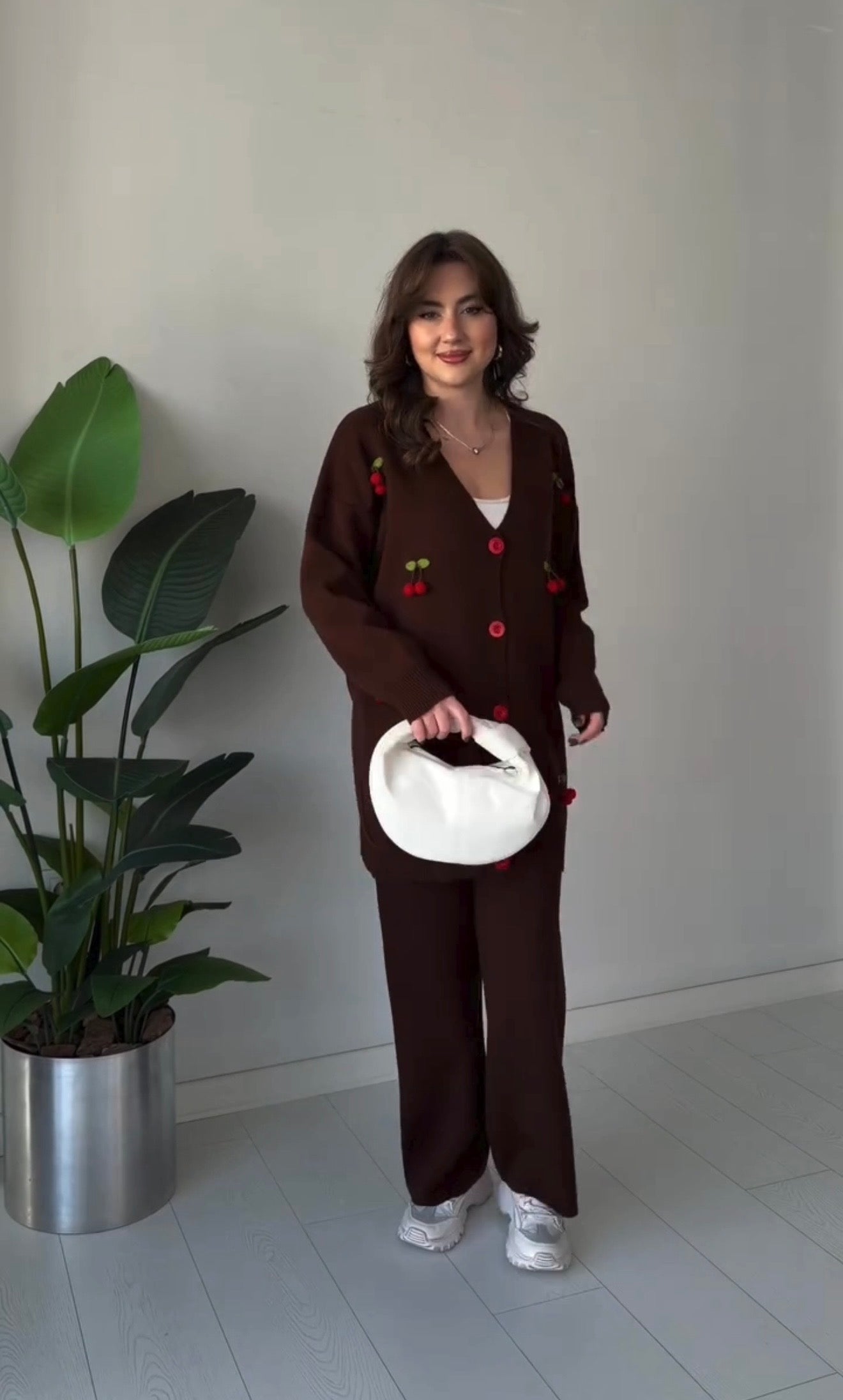 Cherry knitted Warm Cords Set