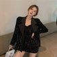 Starry Whisper Sequin Dress with blazer  Set