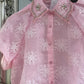 Embriodery Collar Crystal Shirt