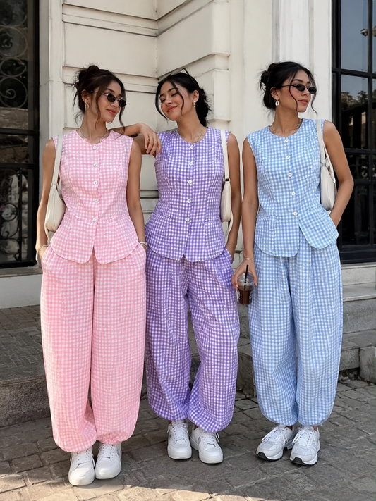 Balloon pants waist coat cordset