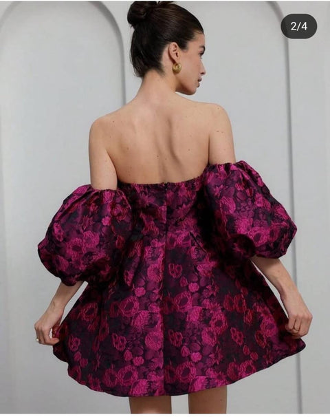 Crimson Bloom Luxe Dress