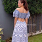 Blue embriodery Dress