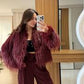 Wine Fur Luxe Jacket