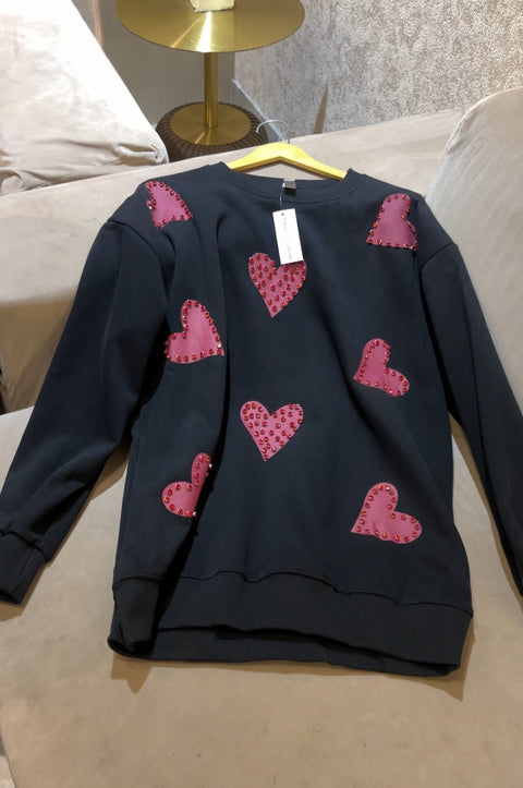 Heart Embellish Sweatshirt