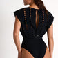 Lazer Cut bodysuit with shorts