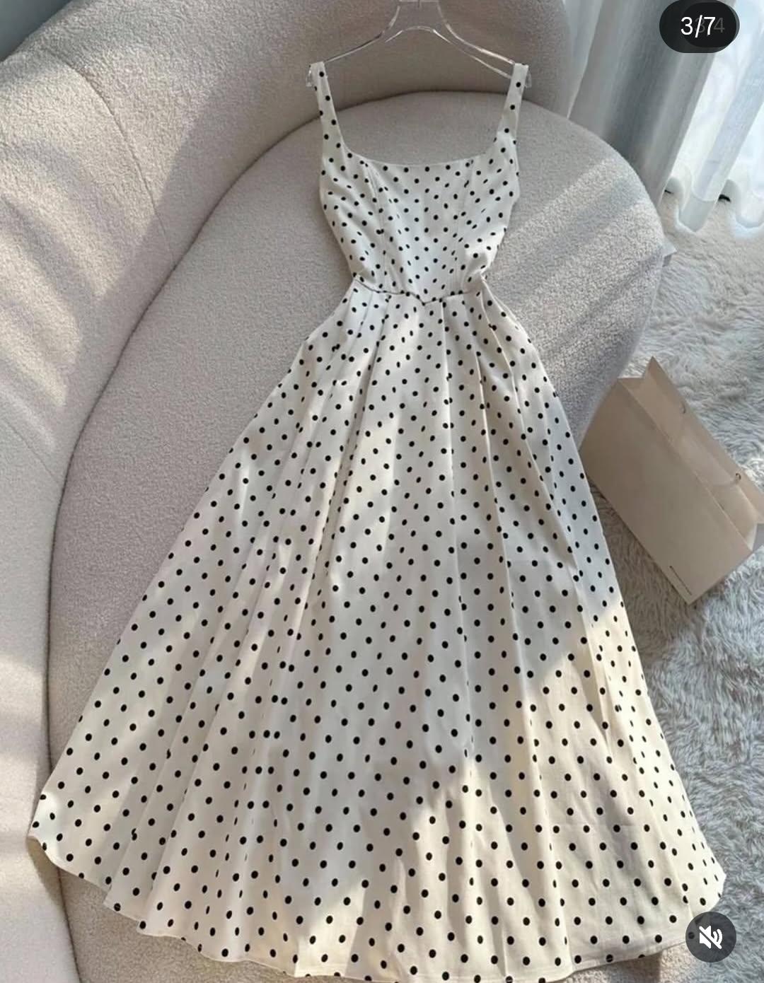 Noir Polka Flare Dress