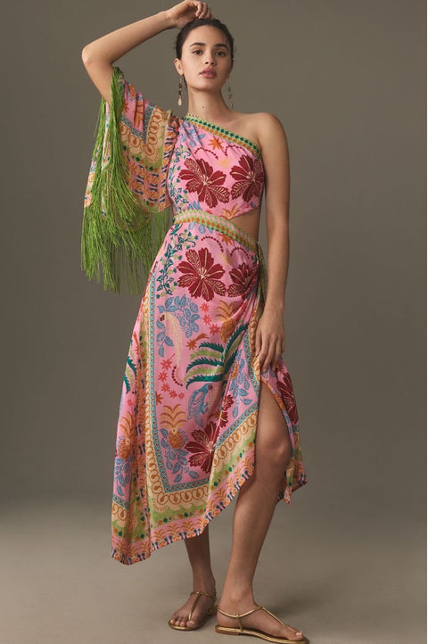 Colorful Printed Tassel Dress