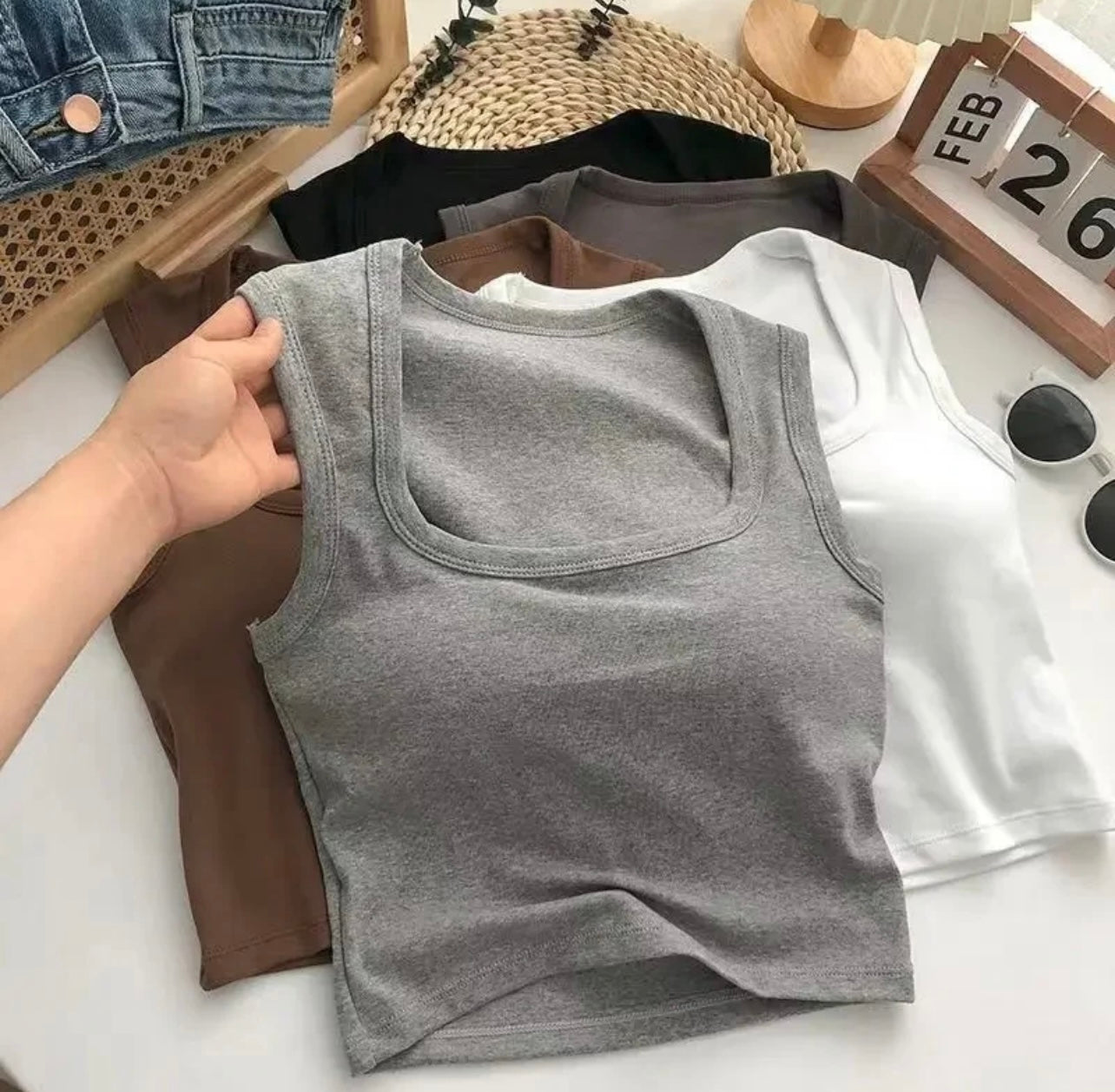 Lovito Tank Tops With Inbuilt Bra