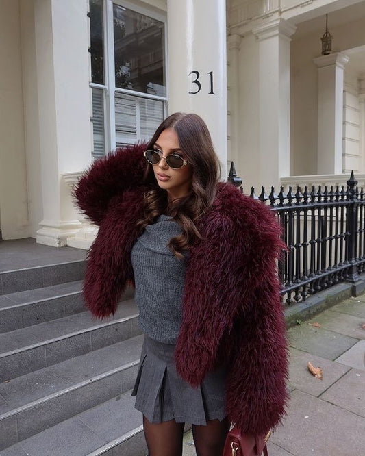 Wine Fur Luxe Jacket