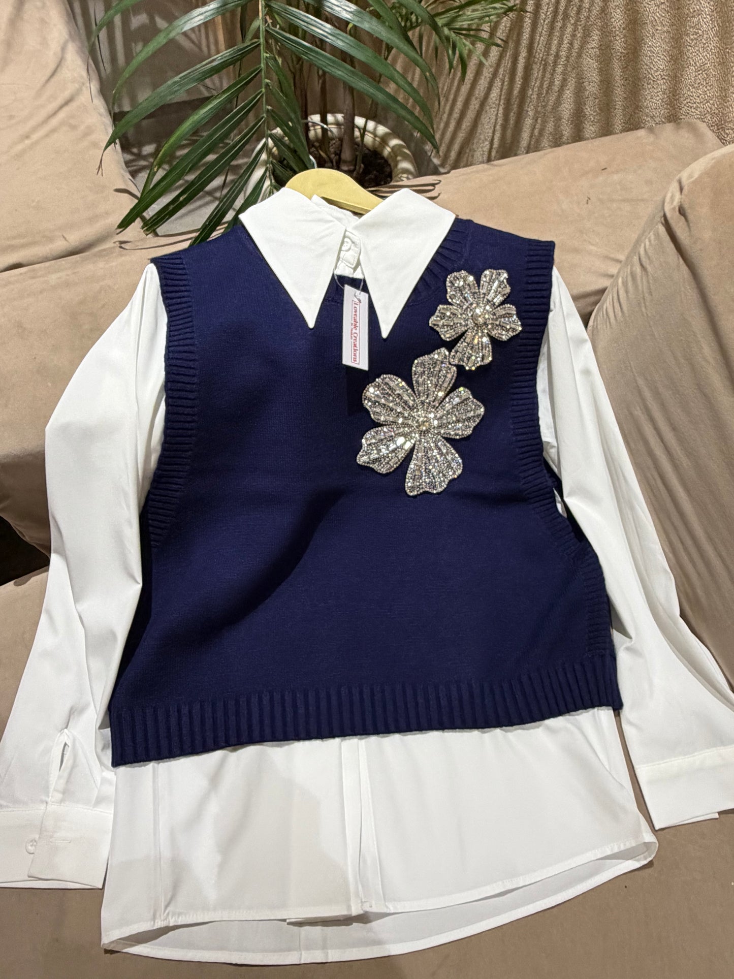 Luna Bloom Knit Shirt Set
