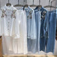Bloom Stitched Denim Cords Set