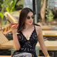 Maio Flower 2 Pc Swimsuit Set (Black)