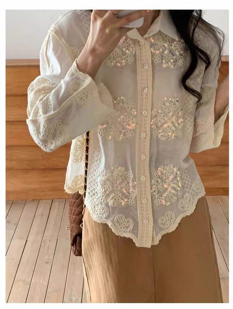 Aza Luxe Crochet Shirt