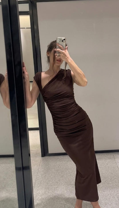 Asymmetric Draped Dress