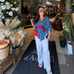 Denim Bow Bluose
