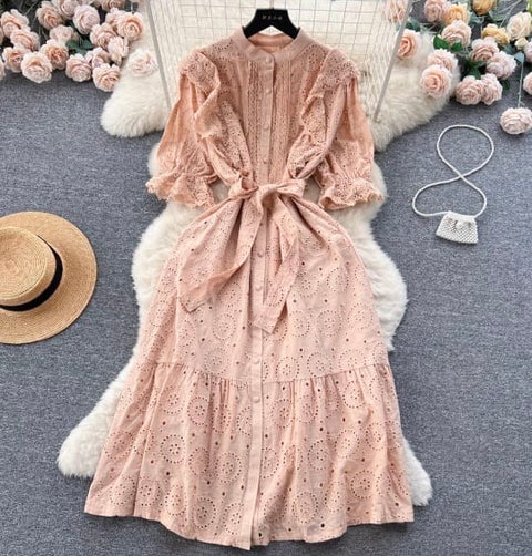 Pamella Luxe Schiffli Dress