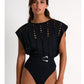 Lazer Cut bodysuit with shorts