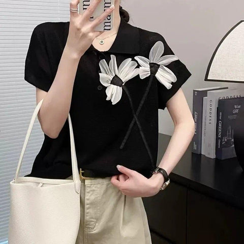 Flower Knitted Top