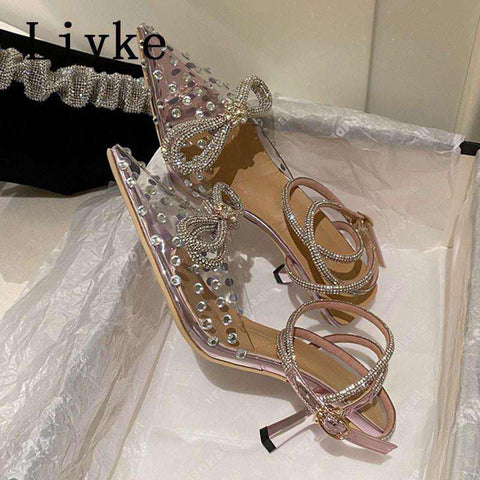 Bow studded heels