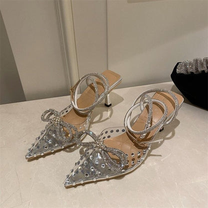 Bow studded heels