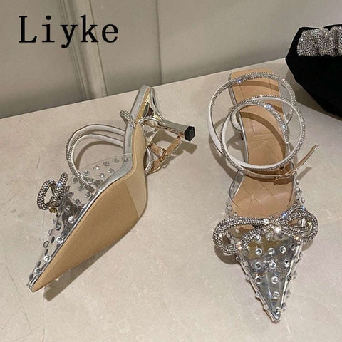 Bow studded heels