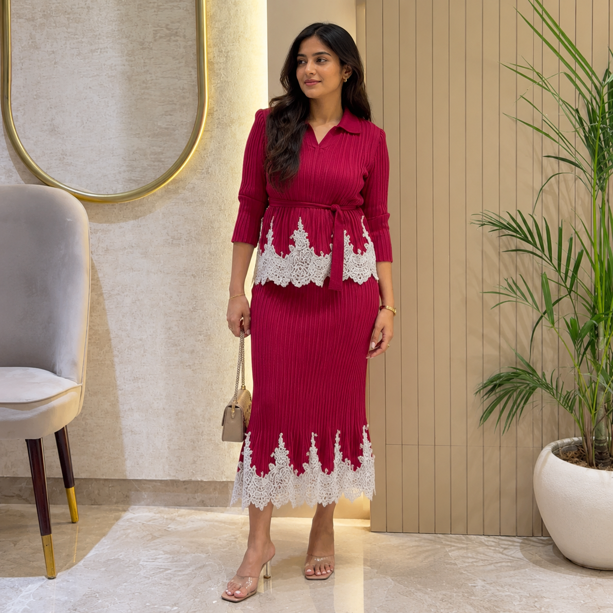 Elara Luxe Pleated Dress