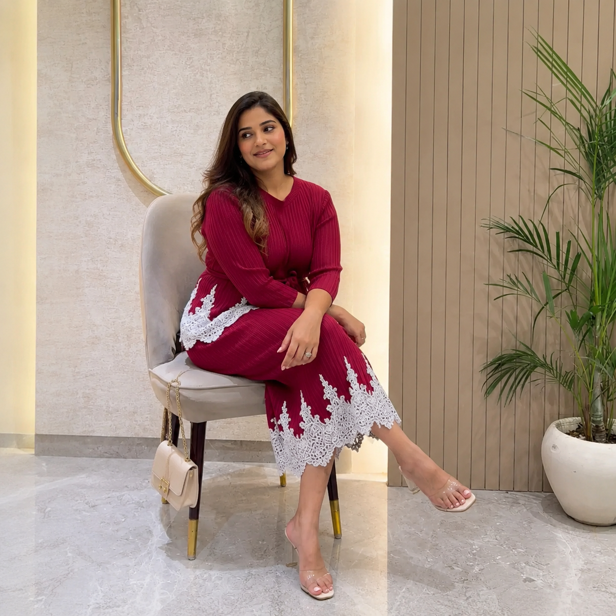 Elara Luxe Pleated Dress