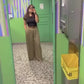 Satin silk high waist pants
