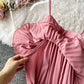 Pleated Ruffle Belt Dress