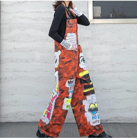 Camouflage Safari Style Overall Jumpsuit