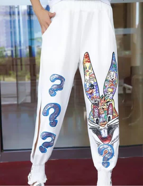 Bunny Embellished Track Pants