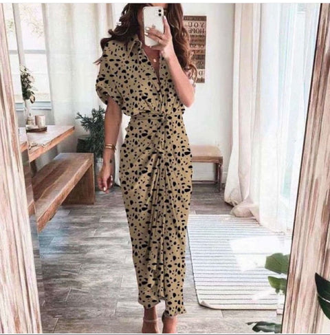 Printed Drape Dress