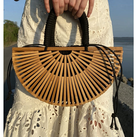 Luxury Half Moon Bamboo Bag