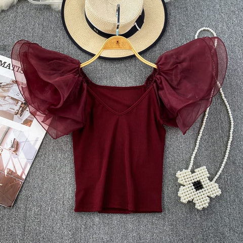 Organza Ruffle Top