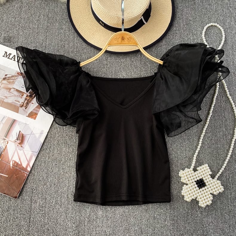 Organza Ruffle Top